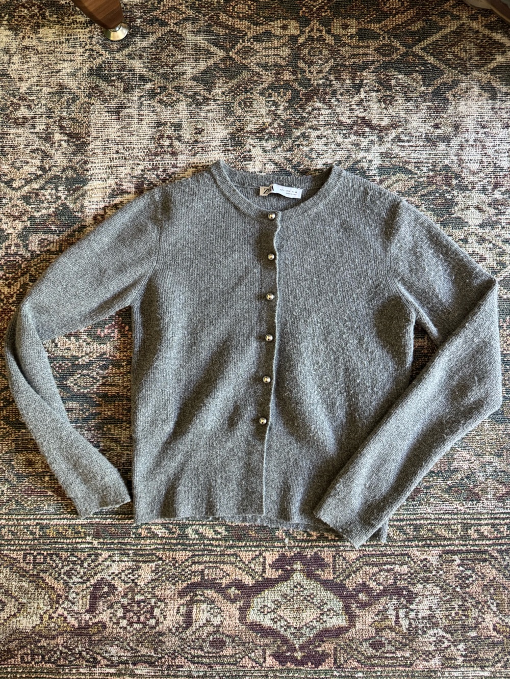 Zara Button-Front Cardigan Sweater
